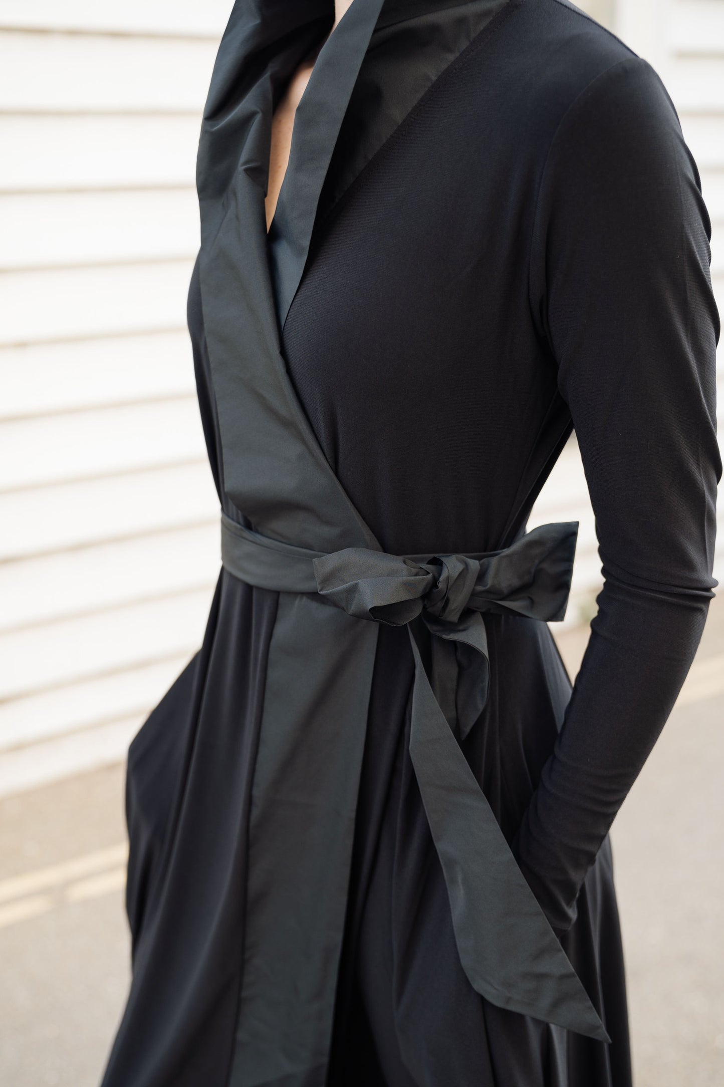 Taffeta Edged Wrap Dress