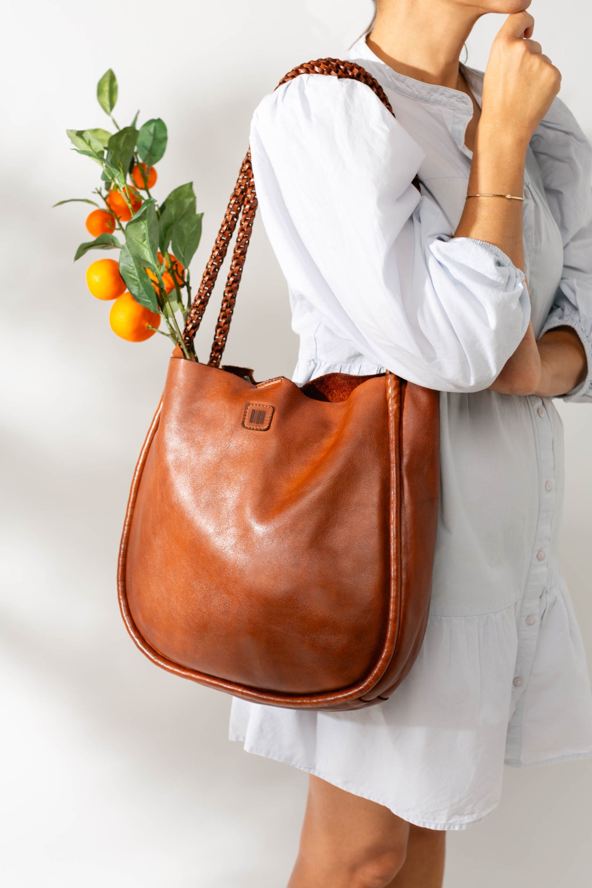 Tan round bag online