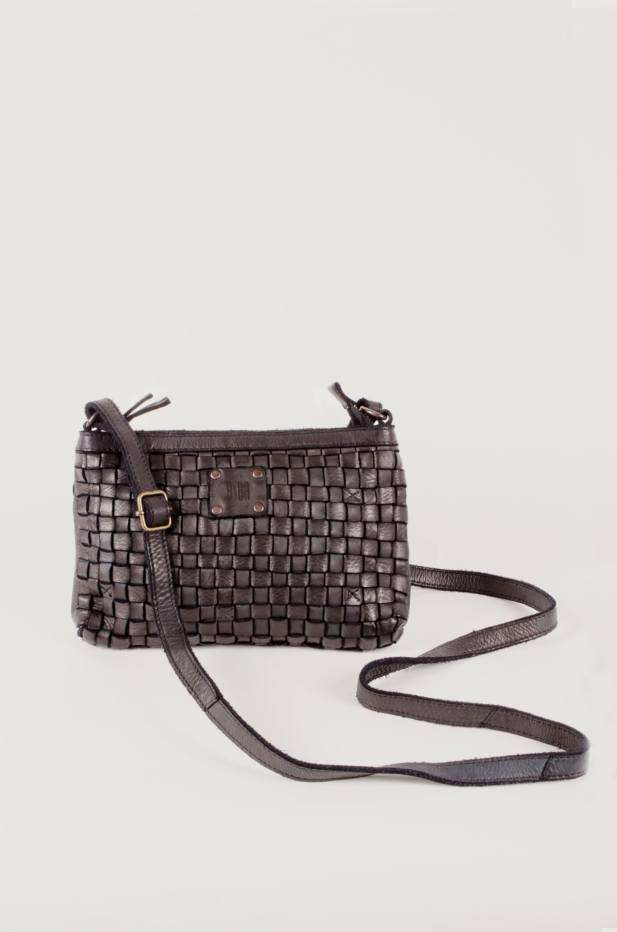 WOVEN Small Cross Body Bag Black